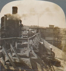 Engine Bringing Cars of Clay from the Mine, Laclede-Christy, St. Louis, Missouri