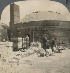 Brick Making, Placing Green Bricks in Kiln After Coming from Dryer