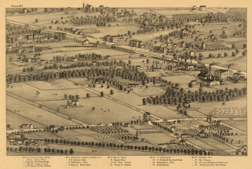 Bird's eye view of Cheltenham from Pictorial St. Louis - 1875