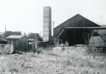 Clay storage shed, Kloess Brick Co., Belleville, Illinois.