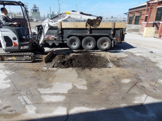 Excavating for foundations