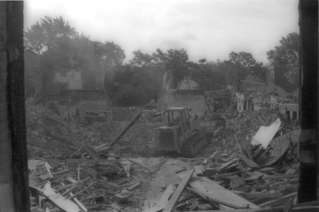 General view of church under demolition.