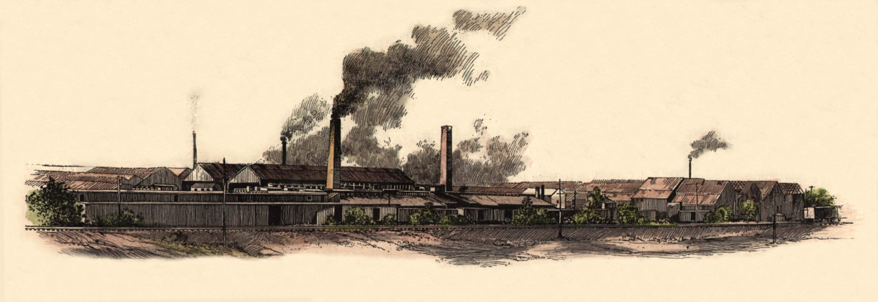 View of the Hydraulic-Press Brick Company factory, from "Missouri - The Productions and Buildings of St. Louis," in "Frank Leslie's Illustrated Newspaper," Supplement (February 8, 1890).